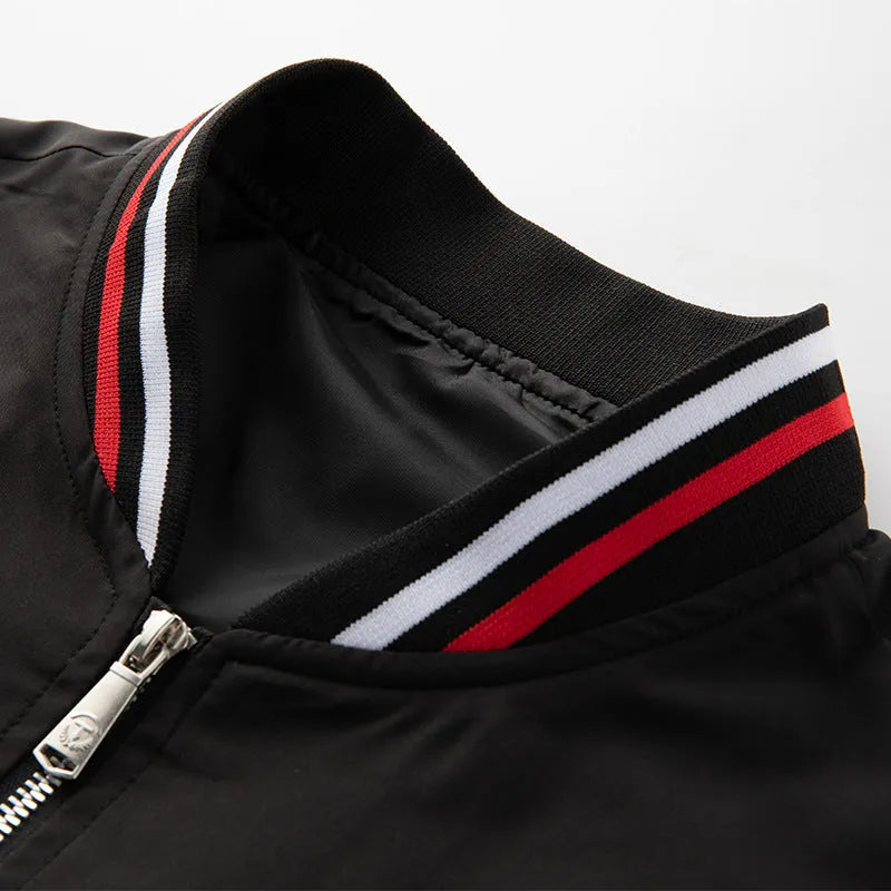 Men's fall jacket with baseball collar, long sleeves, in khaki colour, polyester fabric