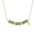 Green Hetian jade and alloy bamboo joint bracelet for women, about 18cm, New Chinese style
