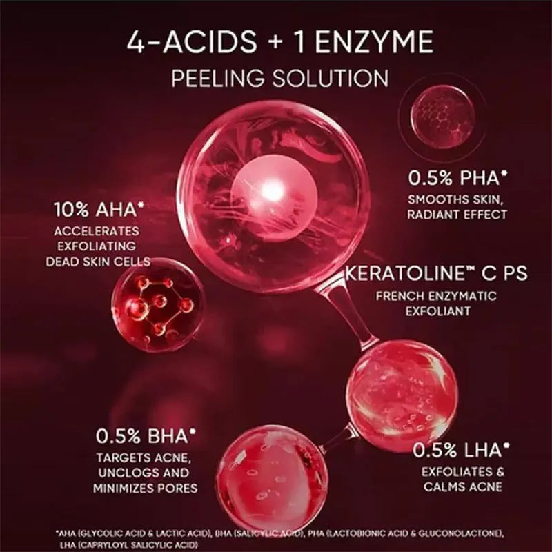 Essence bottle for facial exfoliating care in 30ml or 35ml size options