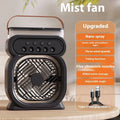 3-in-1 portable evaporative air cooler with 7-colour LED night light, USB-powered fan humidifier in white