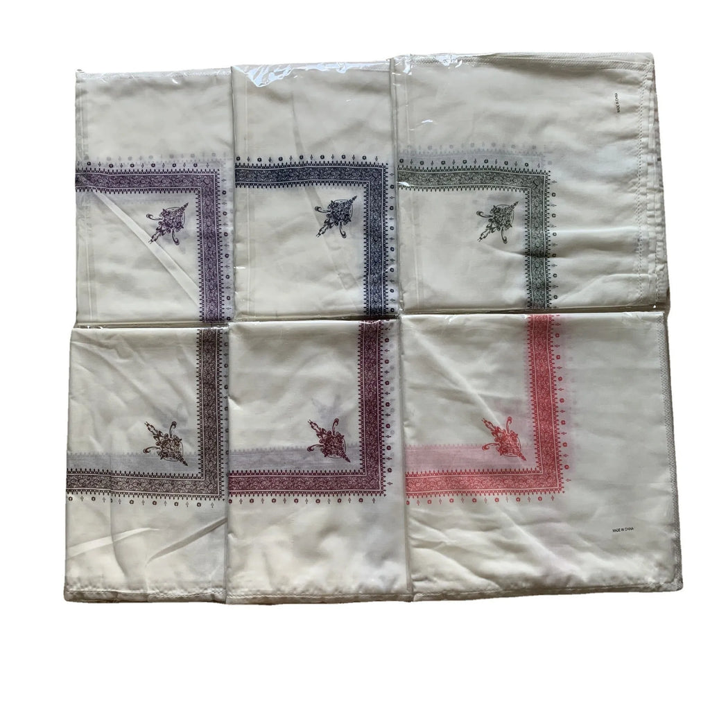 A large brown printed square polyester scarf laid flat, showing its 138x138 cm size.