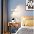 Rotatable bedroom bedside wall lamp with aluminium shade, 30cm length, Nordic style, LED light, available in black or white