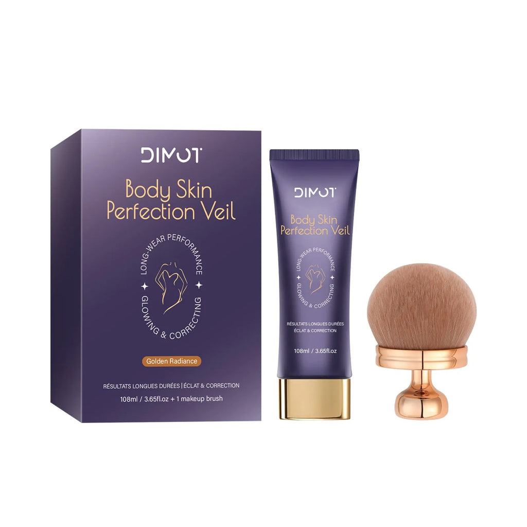 Waterproof body concealer cream with brush for covering tattoos and birthmarks