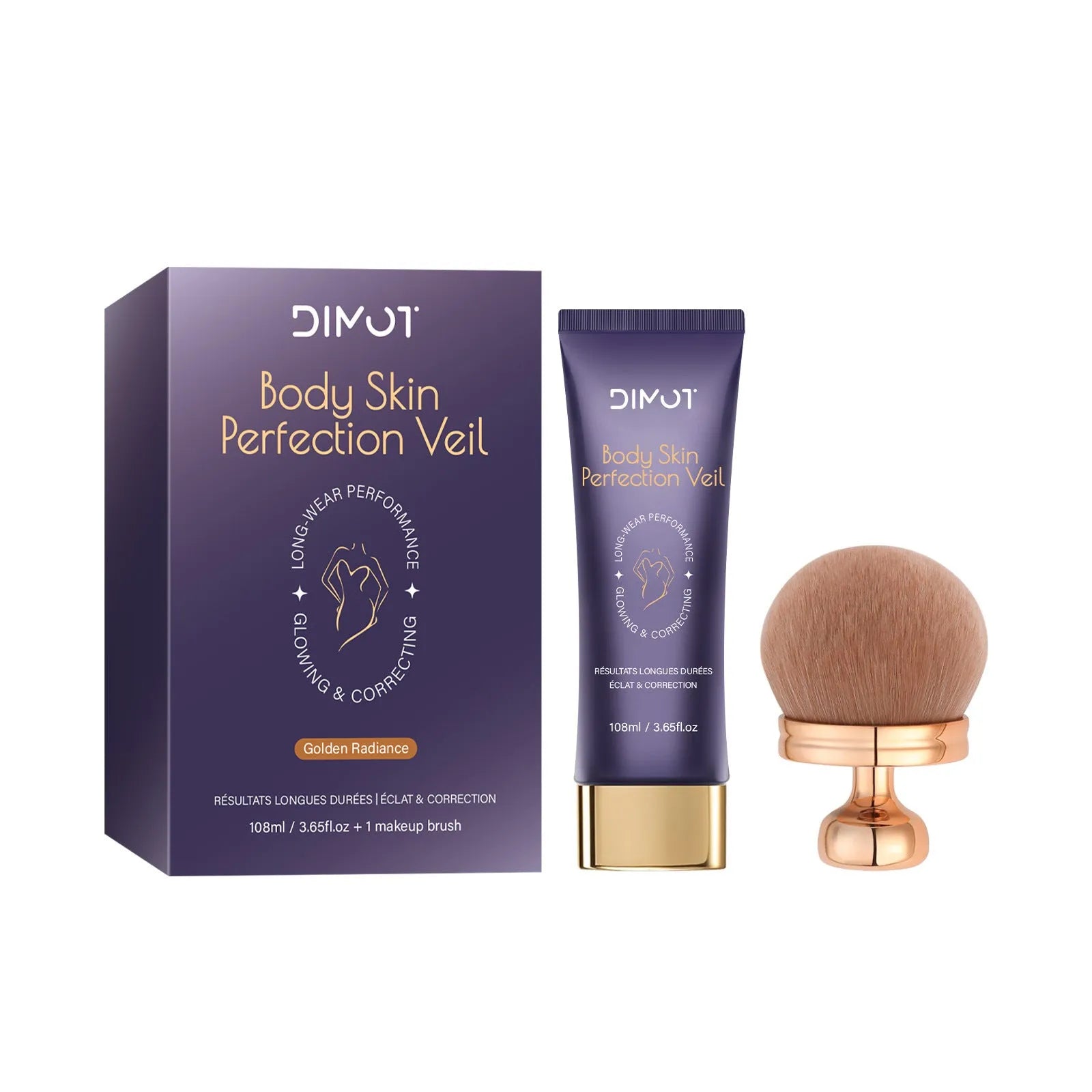 Waterproof body concealer cream with brush for covering tattoos and birthmarks