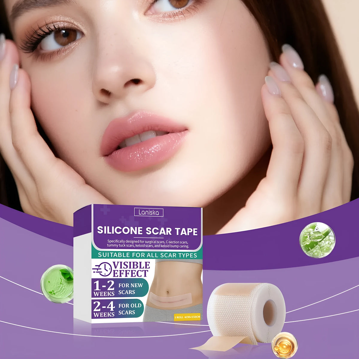 Daily nourishing skin patch with tea tree oil and aloe extract, single 1pc face patch