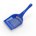 PP plastic cat litter scoop in red, yellow and blue colours showing small and medium size options