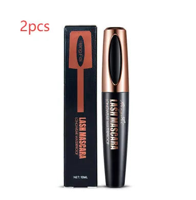 Black waterproof mascara for thick curled lashes with sweat-proof formula that resists smudging