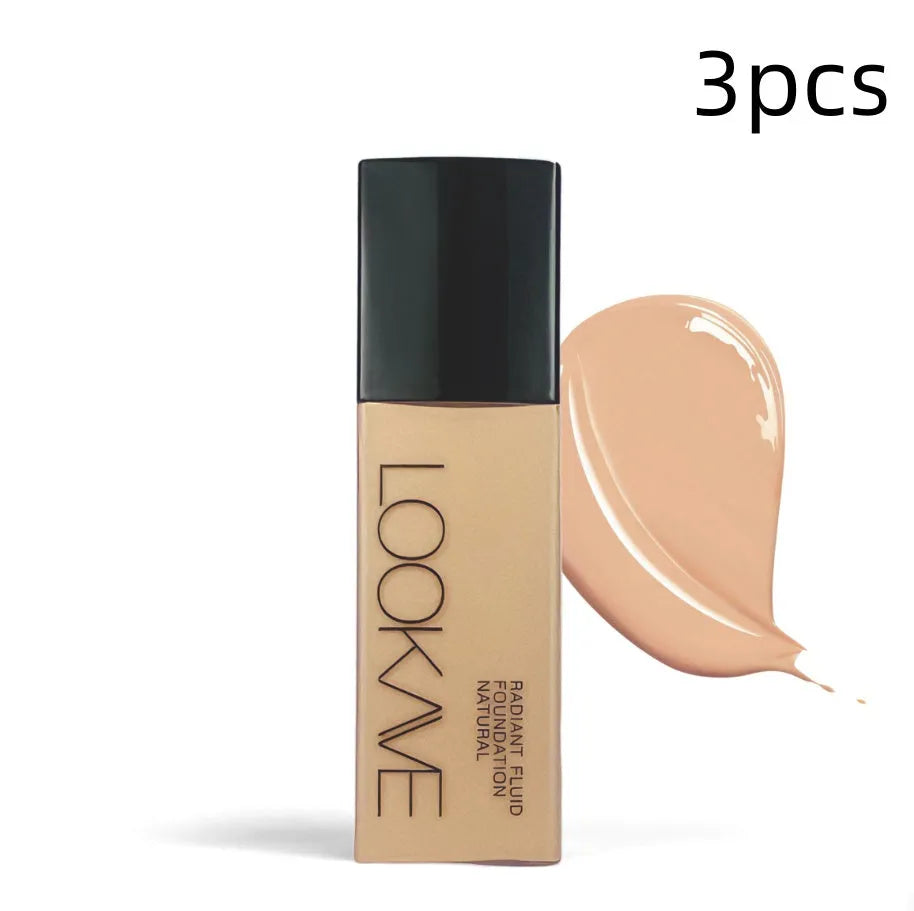 LOOKAVE matte liquid foundation bottle in 21c size with shade options LK63C-01 to LK63C-06