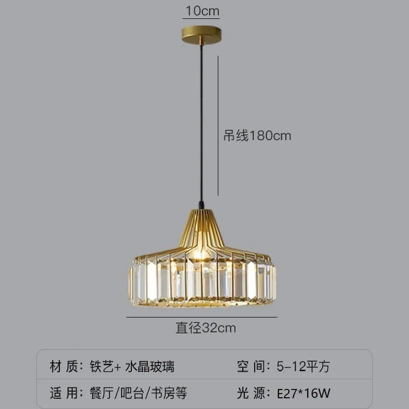 Crystal ceiling chandelier with iron frame in light luxury style showing black and gold finish options