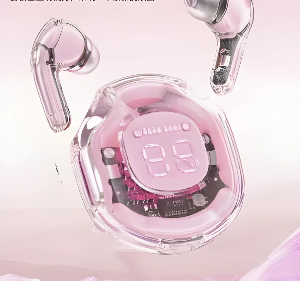 ACEFAST Small Crystal Color 2 Bluetooth Headset in alfalfa purple with silicone protective cover and lanyard