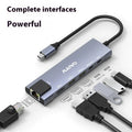 Steam Deck six-in-one aluminium docking station with HDMI, Ethernet, and USB ports.