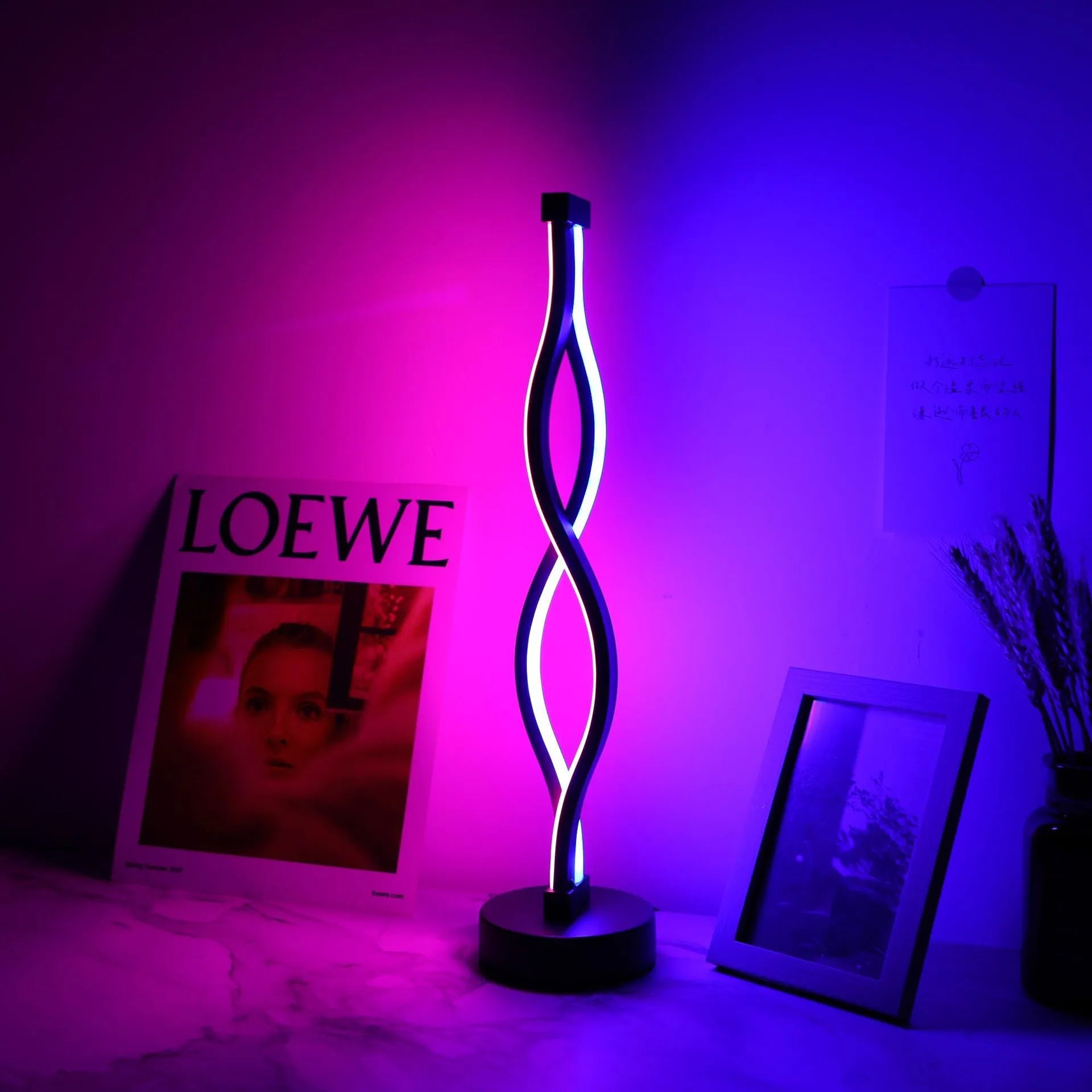 Black aluminium desk lamp with three-colour dimming button and touch controls for bedroom or office