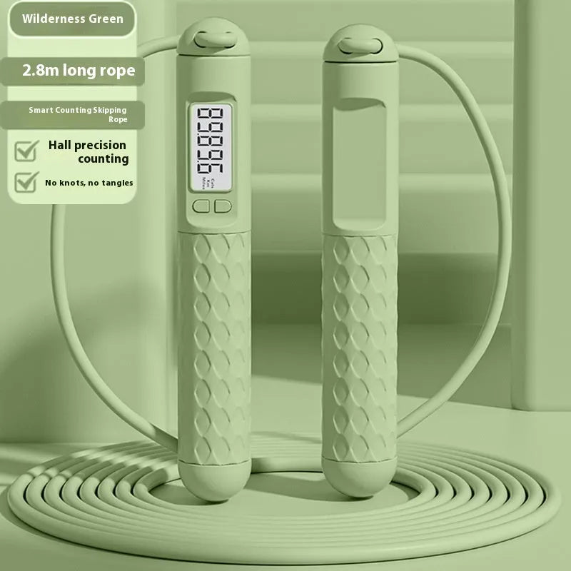 Black ABS fitness skipping rope with bearings for fat reduction and cardio exercise