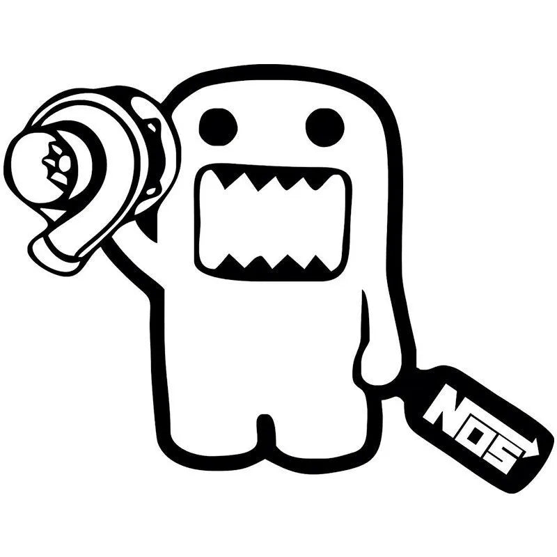 15x12cm black and white cartoon automobile PVC sticker for car decoration