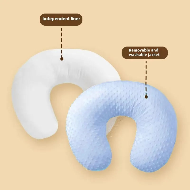 Multifunctional nursing pillow with milk spill prevention in four colour options