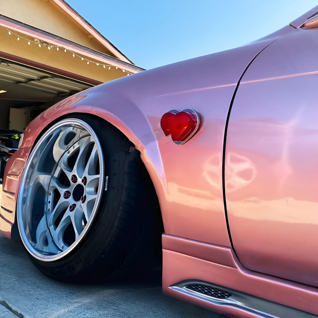 Heart-shaped automotive LED sidelight in multiple colours for vehicle customisation