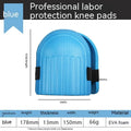 A pair of thick EVA foam kneepads in blue colour for construction and auto repair work.