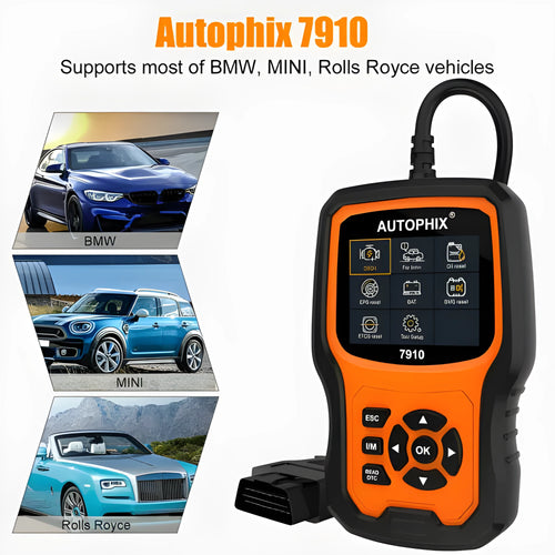 Autophix 7910 handheld automotive diagnostic scanner and OBD2 fault code reader tool.