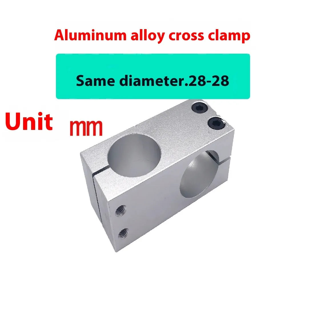 Aluminium alloy same diameter cross clamp fixing clip pillar in multiple sizes 4mm to 60mm