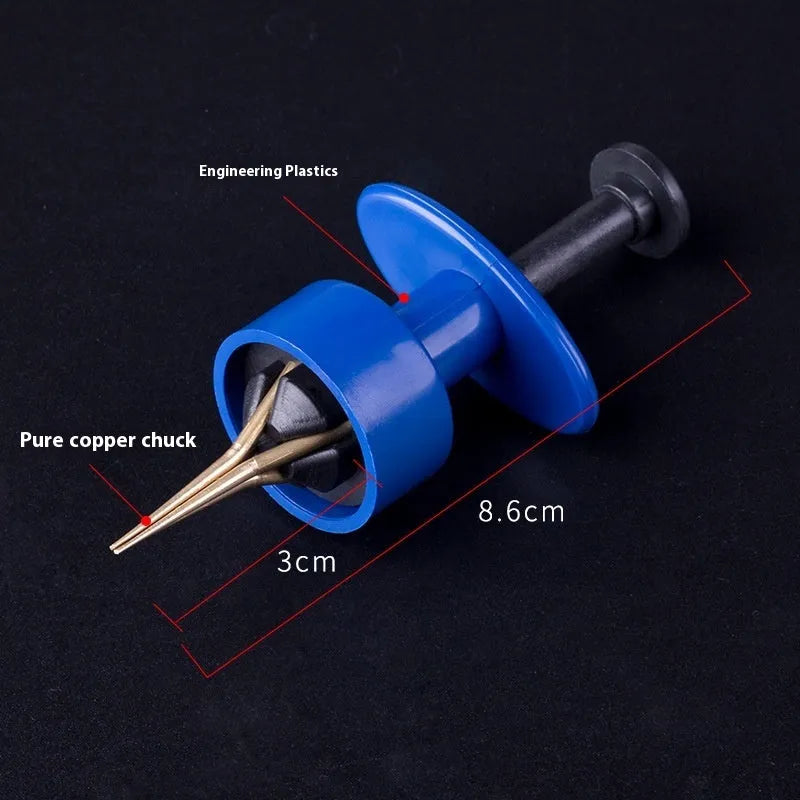 ABS bloodworm clip in boutique red and blue with rubber bands 1.5 x 3 for live bait fishing