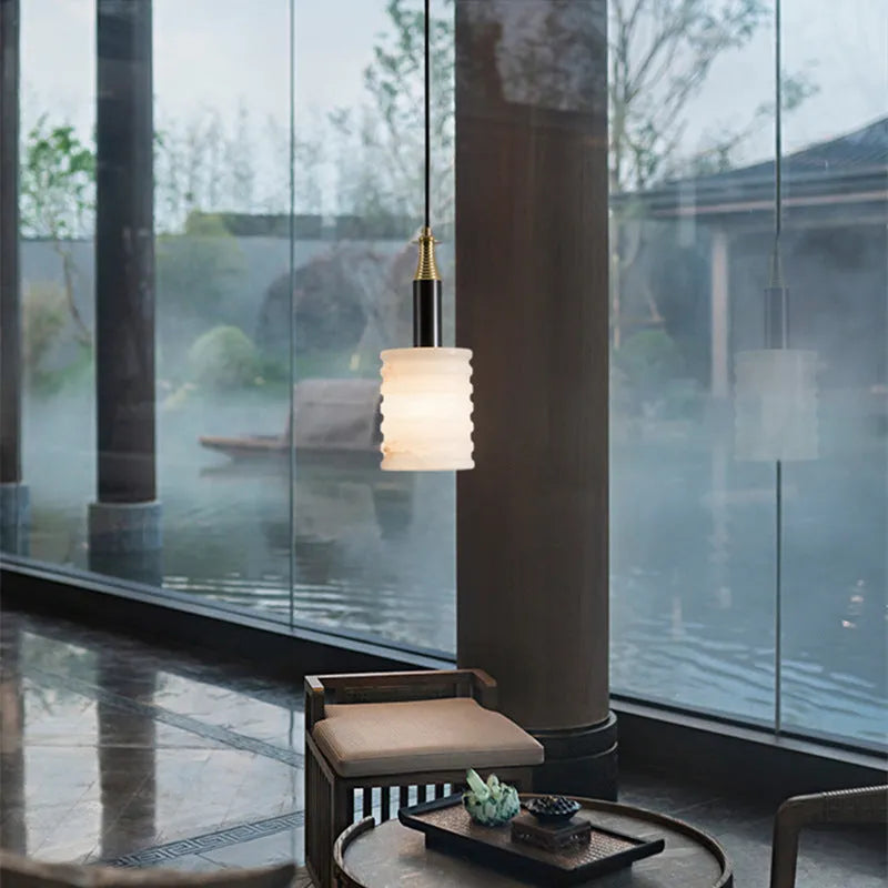 Marble pendant light in small D12cm and large D15cm sizes for living room or bedroom, 220V