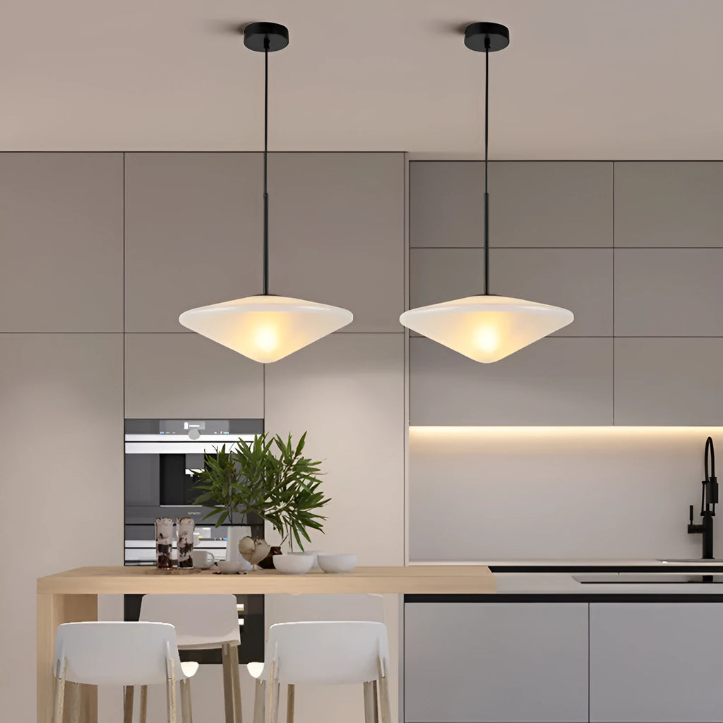 Nordic post-modern light luxury UFO glass chandelier in 35cm size with clear glass shade for ceiling installation