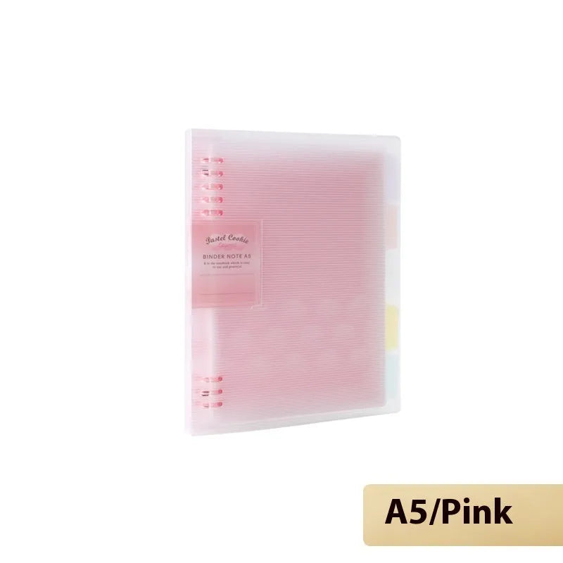 Refillable spiral notebook in A5 and B5 sizes with colourful PP cover options