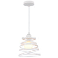 Spring chandelier ceiling lamp with iron shade in black finish for living room or bedroom
