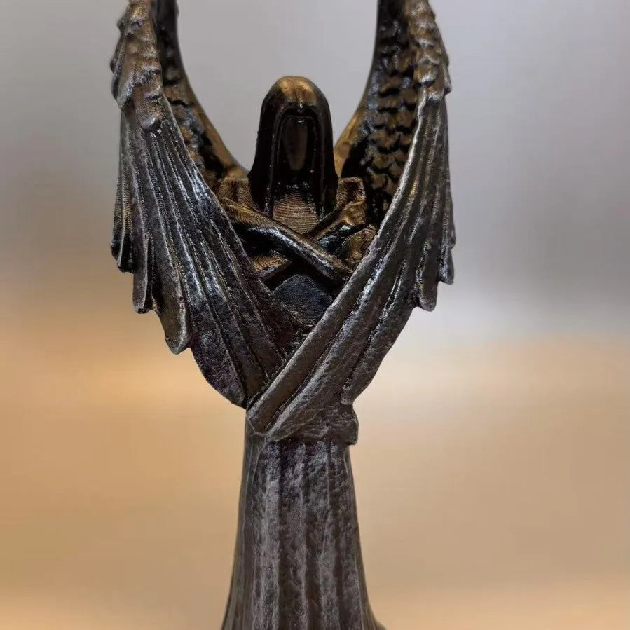 Dark angel statue resin ornament measuring 17cm tall on a display surface.