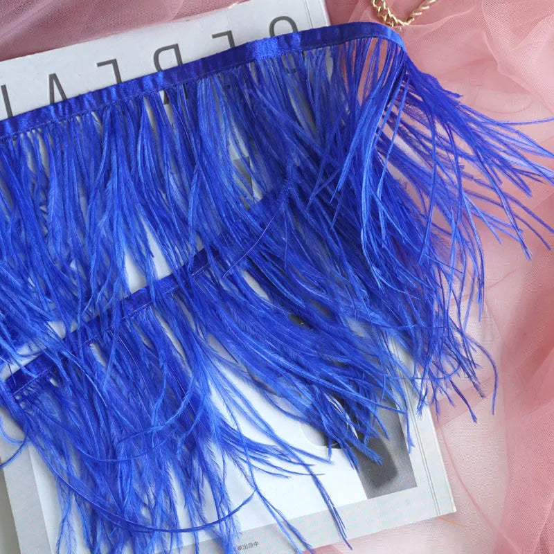 Decorative feather cloth strip DIY trim 10-15cm wide in multiple colours for clothing crafts