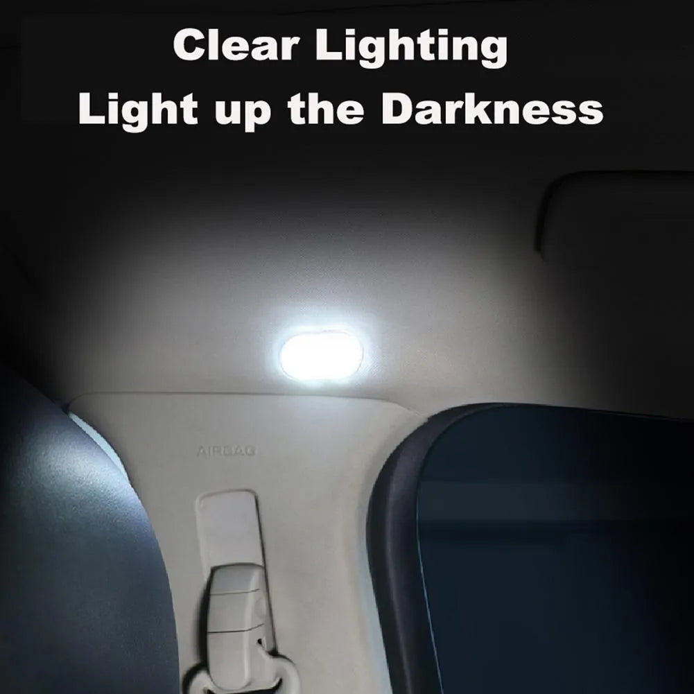 Touch-sensitive USB car atmosphere lamp with six highlight LED beads, ice blue blue white pink options, and Velcro mount