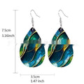 Acrylic flat branch knot drop earrings with printing technology in style 1 and style 2 variations