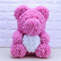 23cm black preserved flower rose doll bear holding a red heart, handmade gift