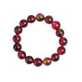 Watermelon crystal bracelet showing crystal beads on wrist, available in 6mm, 8mm, 10mm and 12mm sizes