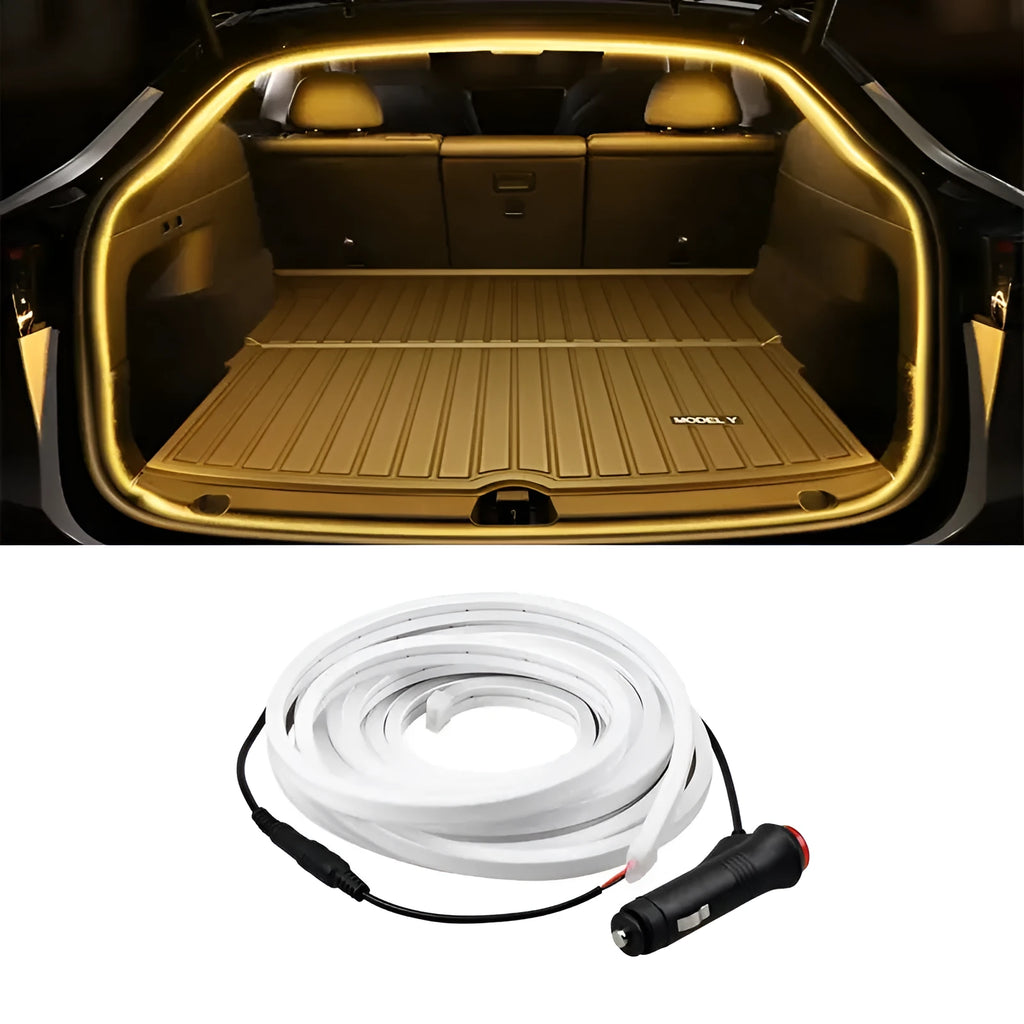 Tesla Model Y trunk silicone LED atmosphere lighting strip with magnetic switch
