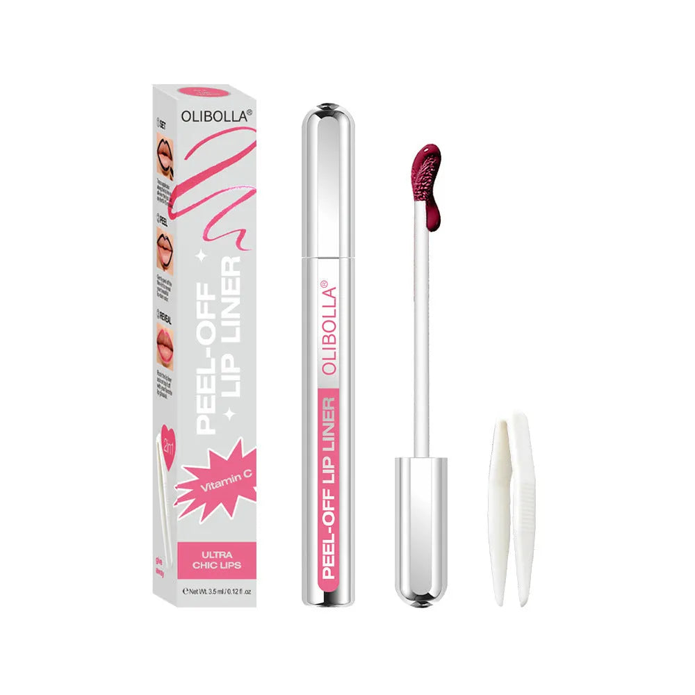 Matte waterproof dyed lip gloss in 3.5ml lip liner tube with five colour options 01 to 05