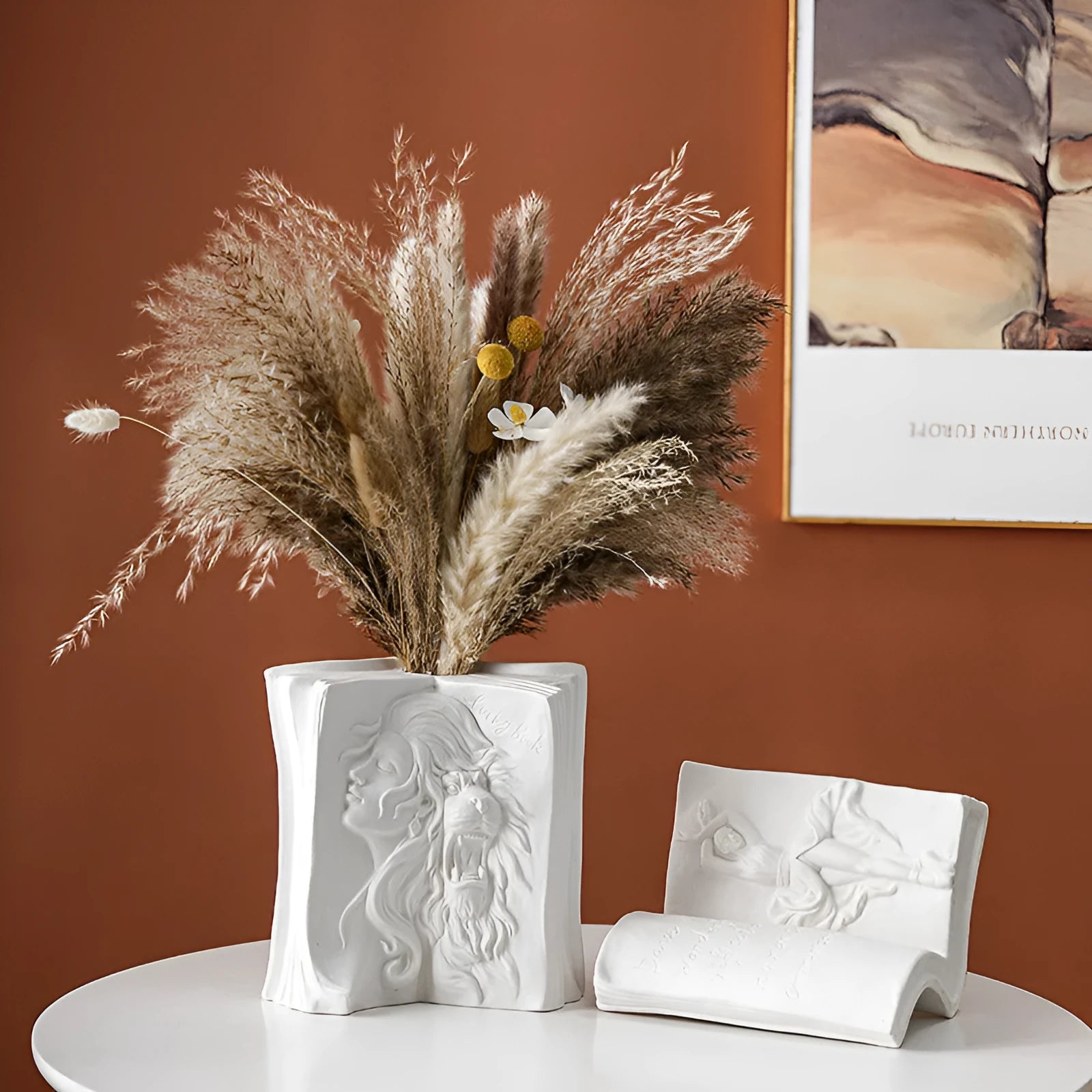 Ceramic book stand with glazed finish in modern simplicity style for desktop storage