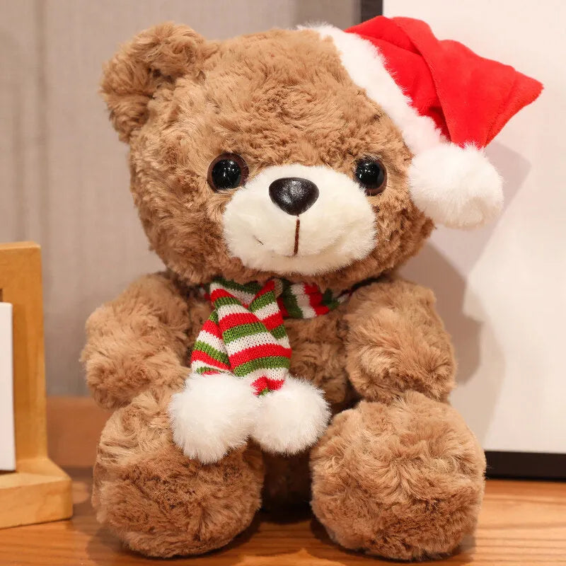 25cm cute little bear plush toy Christmas decorative gift in brown or white