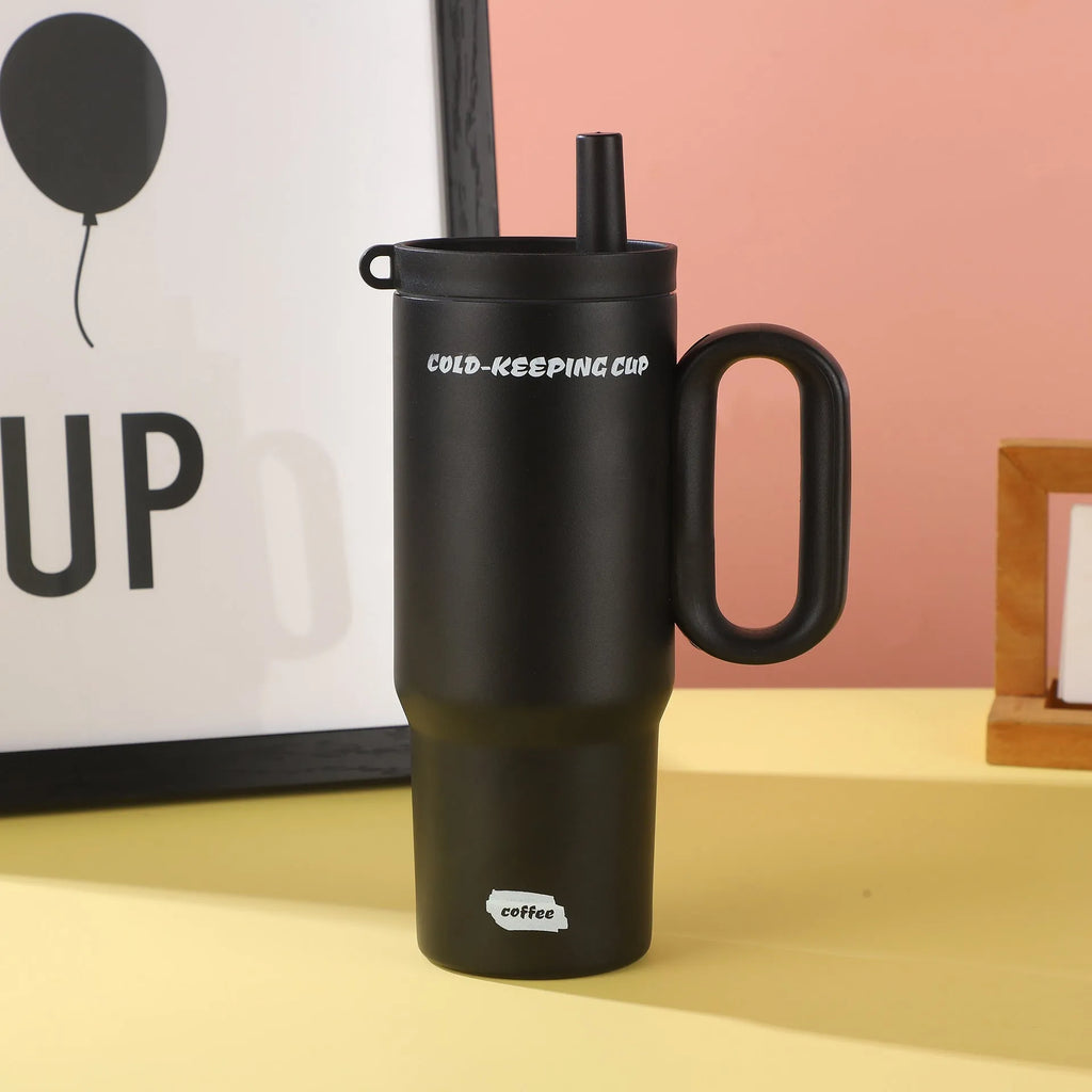 Portable ice bucket with large capacity, integrated straw cup, and handle in multiple colour options.