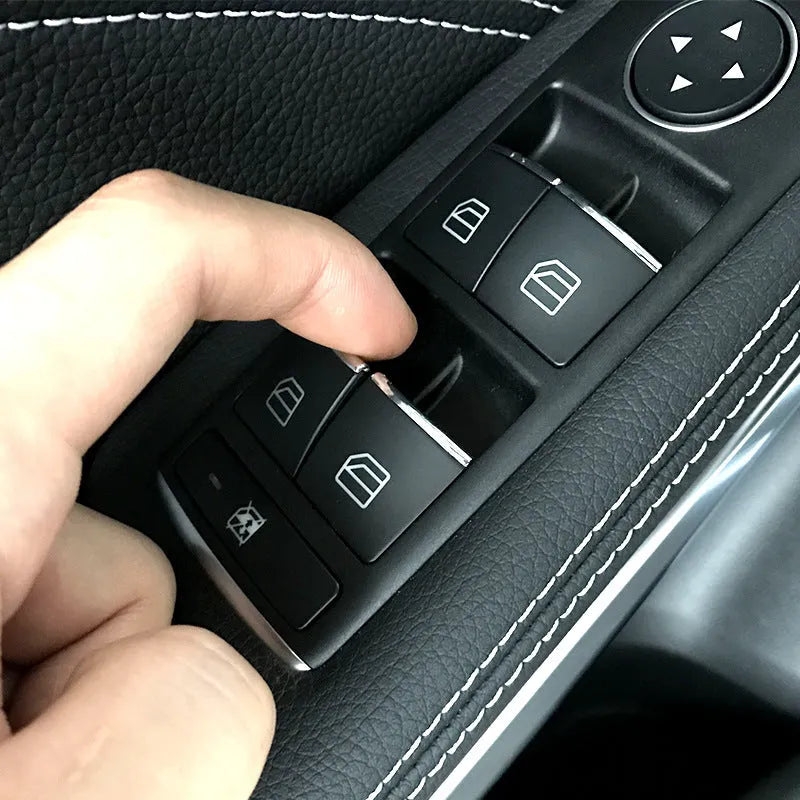 Black glitter decorative adhesive sticker for car window lift button modification
