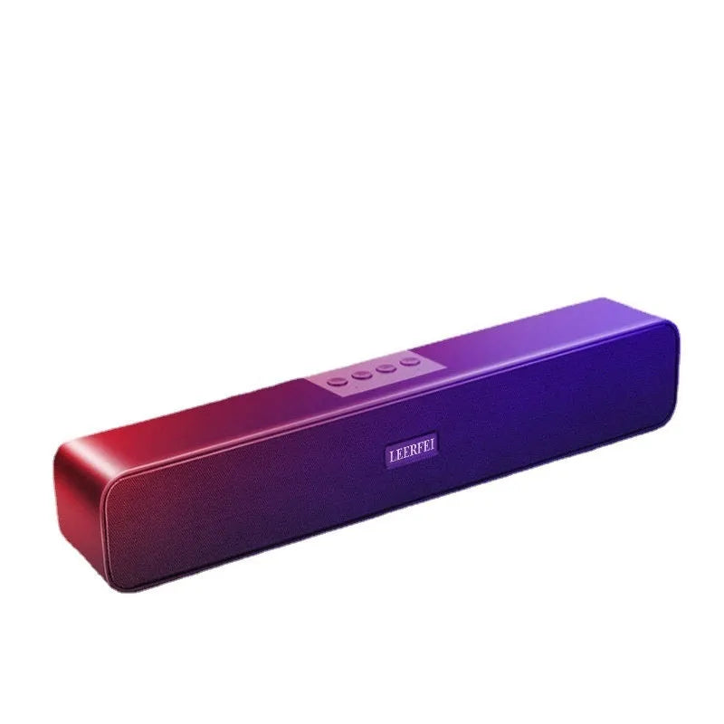 Double desktop Bluetooth speaker in black with high power, EXTRA BASS, and heater function for computer use