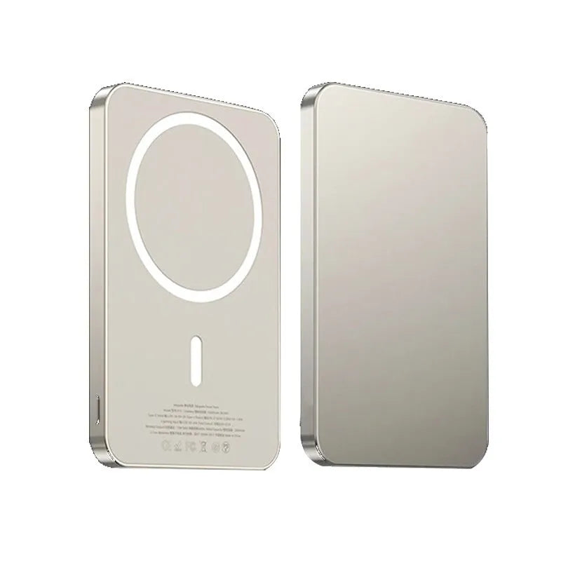 Magnetic wireless power bank Magsafe 10000mAh PVC shell in Titanium Black and Titanium Gold