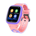 Children's smart positioning watch with 1.44 screen, waterproof silicone ABS strap, touch button, pink or blue.