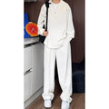 Men's slim fit casual suit with long sleeve polo shirt and trousers in apricot colour