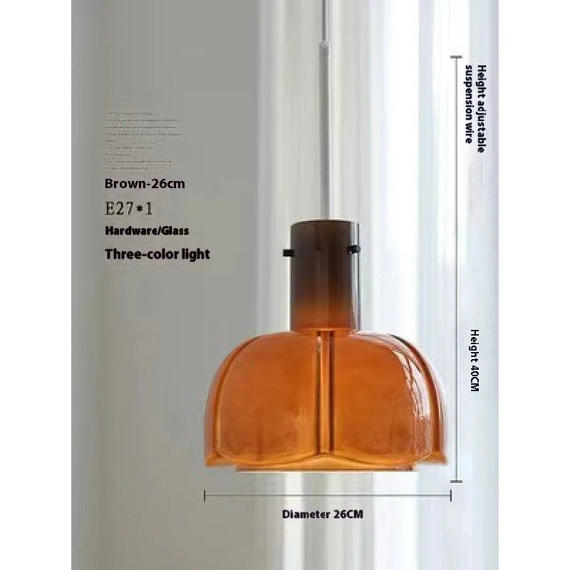 Medieval-style glass bud pendant chandelier light in a choice of six colours