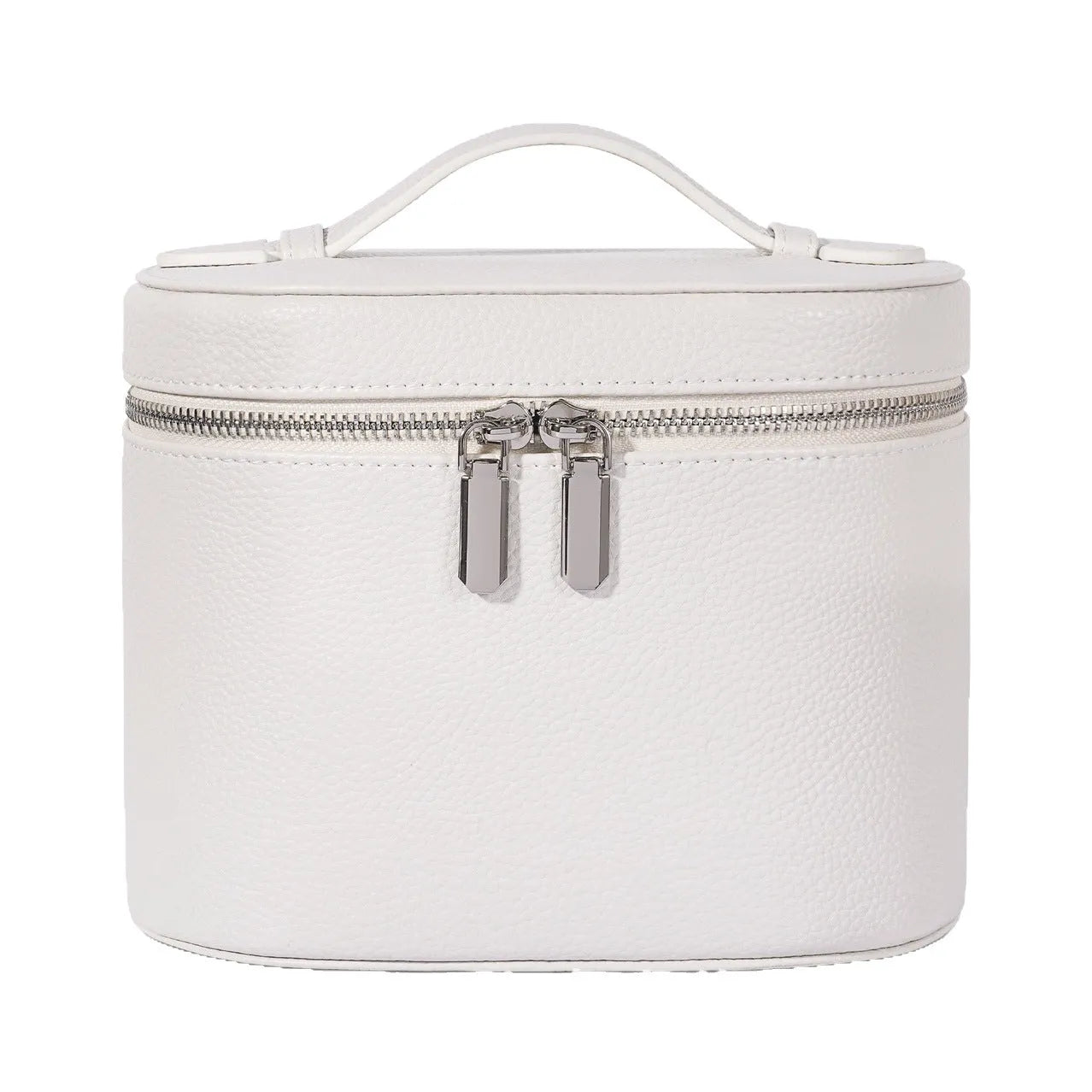 Removable elastic band cosmetic bag in retro tone PU, black colour, for travel and home storage