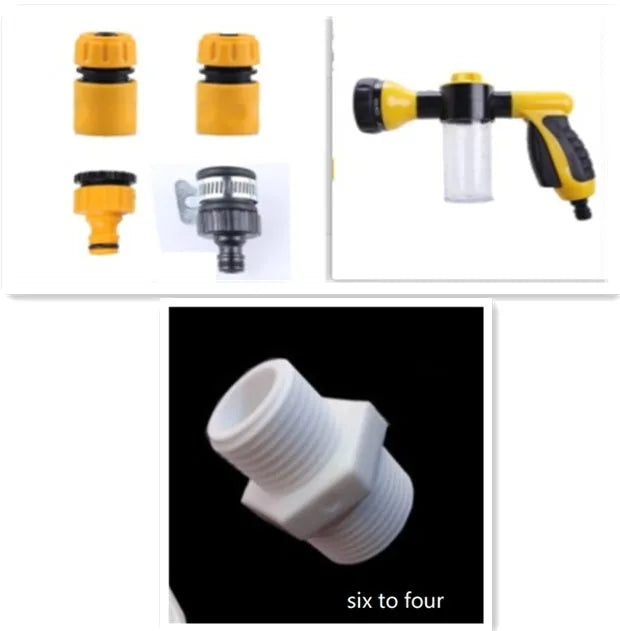 Green high-pressure foam spray gun with adjustable nozzle for car washing and garden watering
