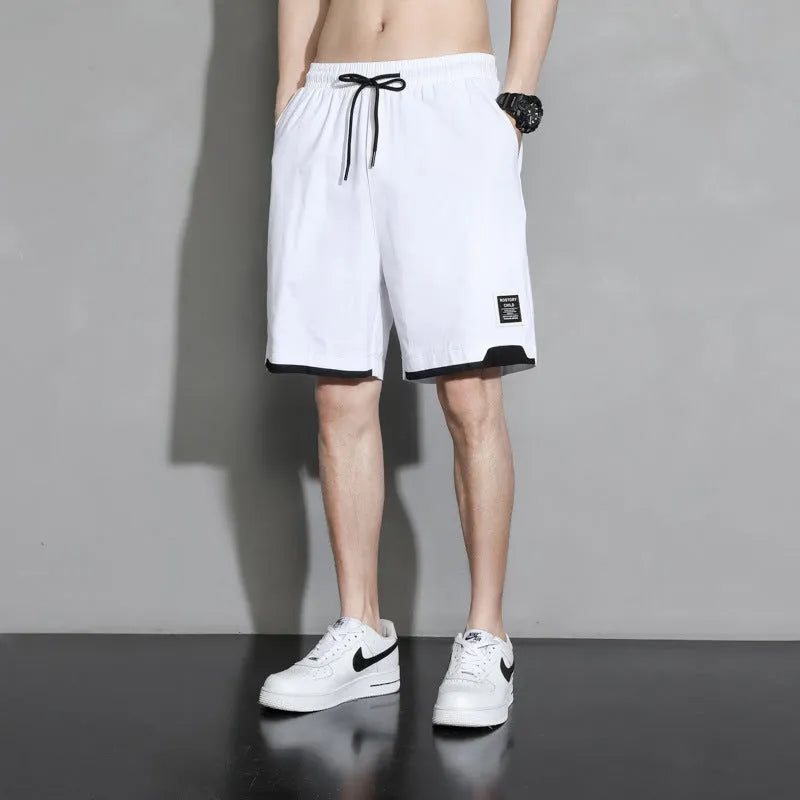 Casual cotton shorts for teenage boys in black, khaki, or white, shown in a plus size range.