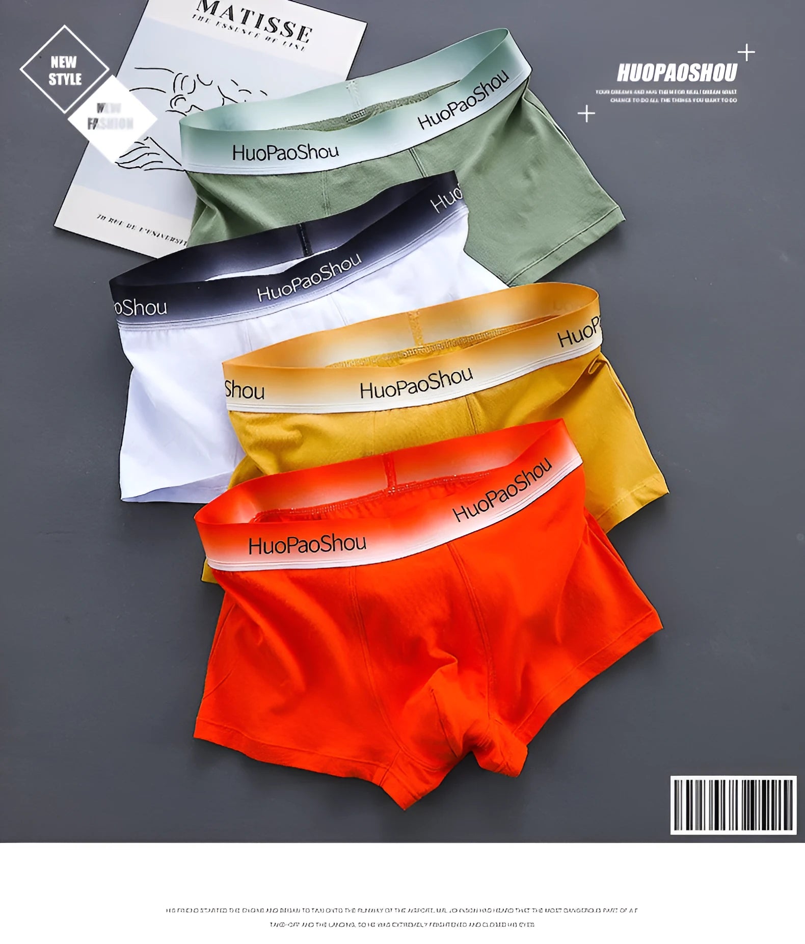 Gunner solid colour low waist cotton boxer briefs for men in multiple colours and sizes