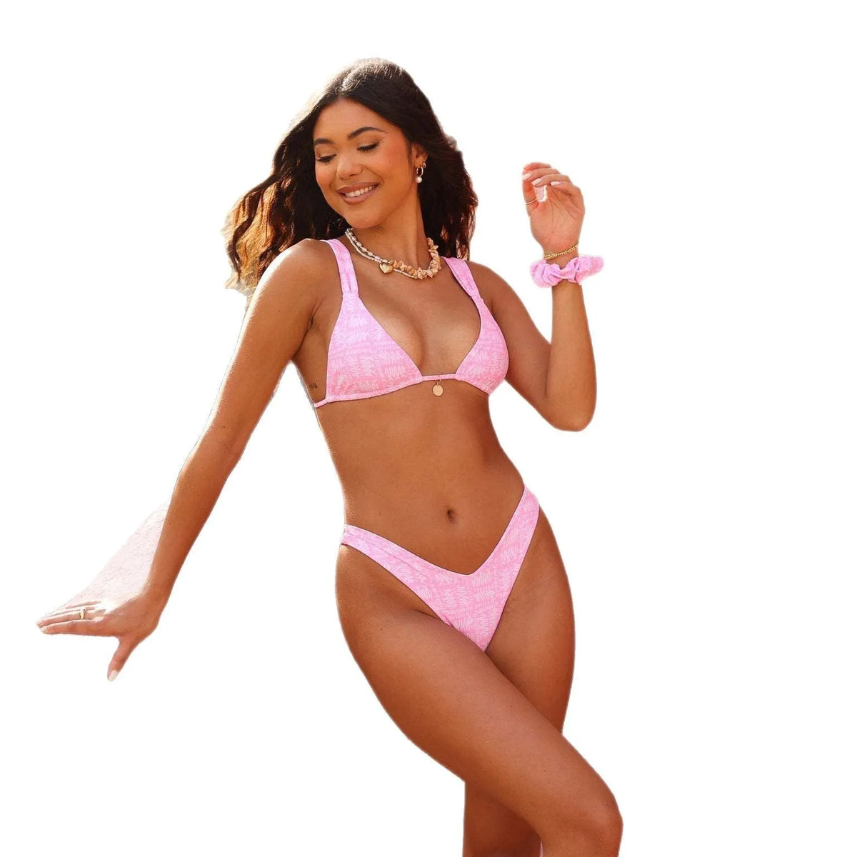 Split floral swimsuit bikini high waist quick-dry polyester women hot spring adult female